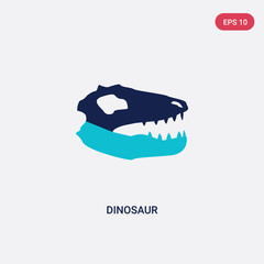 two color dinosaur vector icon from history concept. isolated blue dinosaur vector sign symbol can be use for web, mobile and logo. eps 10