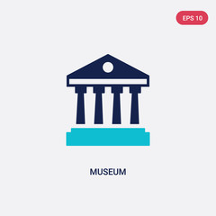 two color museum vector icon from history concept. isolated blue museum vector sign symbol can be use for web, mobile and logo. eps 10