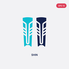 two color shin vector icon from hockey concept. isolated blue shin vector sign symbol can be use for web, mobile and logo. eps 10