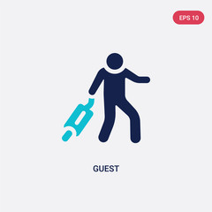 two color guest vector icon from hotel and restaurant concept. isolated blue guest vector sign symbol can be use for web, mobile and logo. eps 10