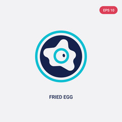 two color fried egg vector icon from hotel and restaurant concept. isolated blue fried egg vector sign symbol can be use for web, mobile and logo. eps 10