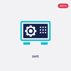 two color safe vector icon from hotel concept. isolated blue safe vector sign symbol can be use for web, mobile and logo. eps 10