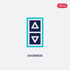 two color doorknob vector icon from hotel concept. isolated blue doorknob vector sign symbol can be use for web, mobile and logo. eps 10