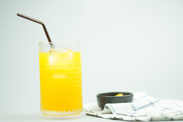 Cold drink with fresh orange juice