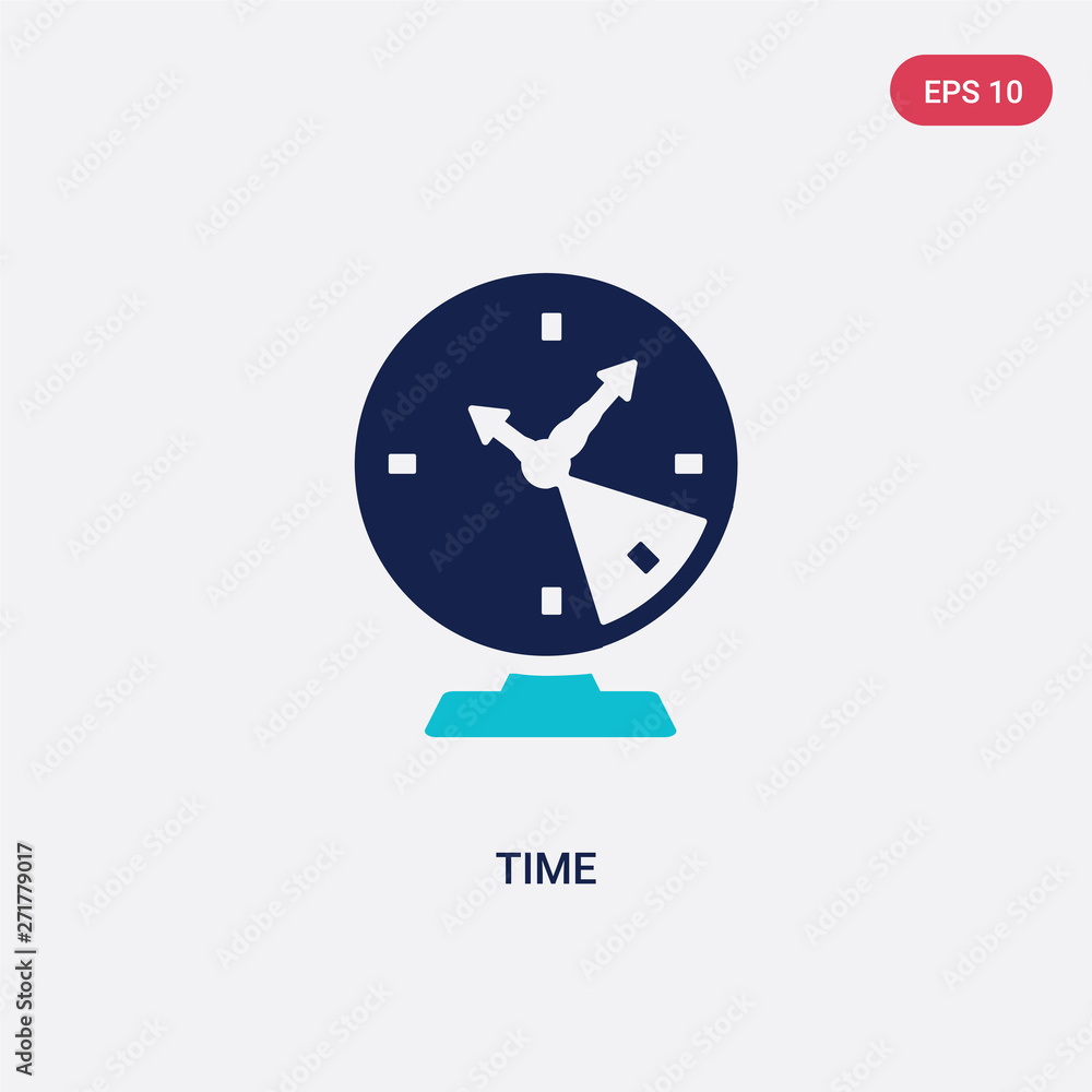 Poster two color time vector icon from human resources concept. isolated blue time vector sign symbol can b
