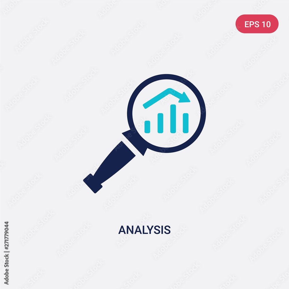 Poster two color analysis vector icon from human resources concept. isolated blue analysis vector sign symb