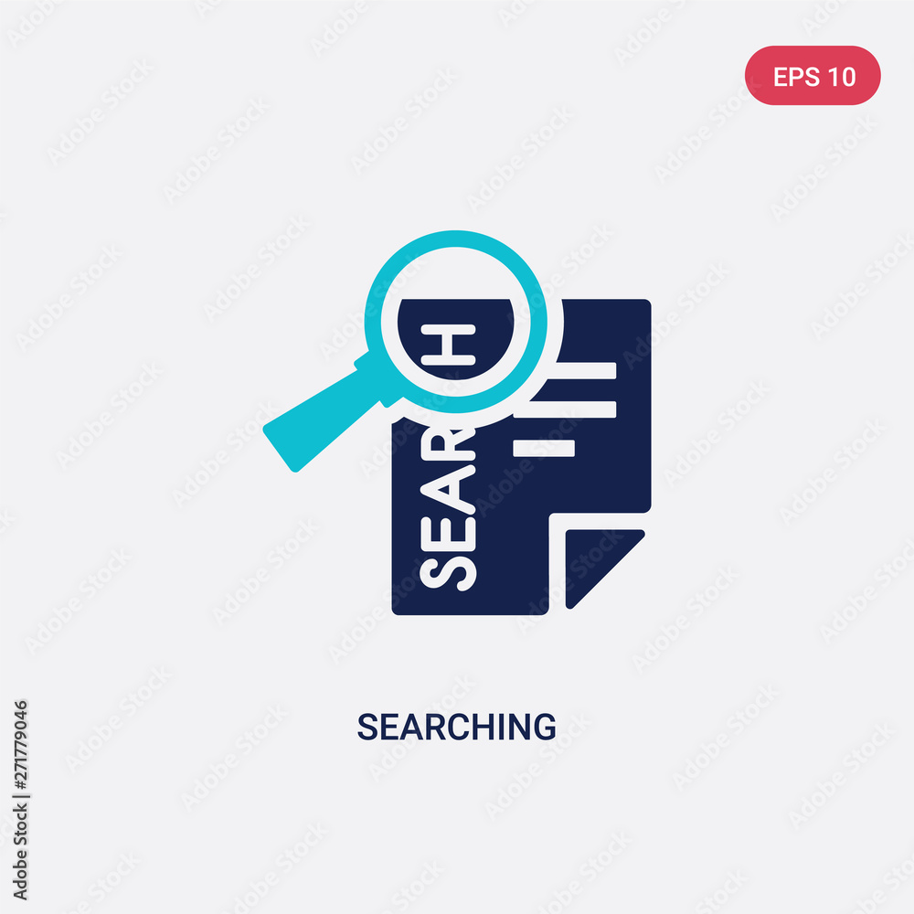 Poster two color searching vector icon from human resources concept. isolated blue searching vector sign sy
