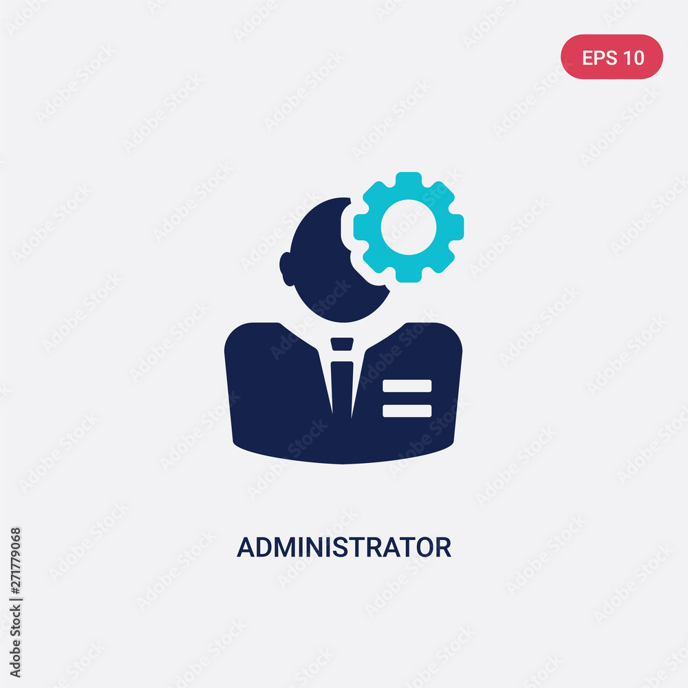 Wall mural two color administrator vector icon from human resources concept. isolated blue administrator vector