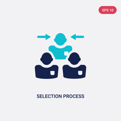 Fototapeta na wymiar two color selection process vector icon from human resources concept. isolated blue selection process vector sign symbol can be use for web, mobile and logo. eps 10