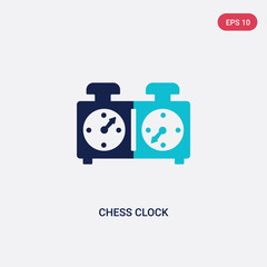 two color chess clock vector icon from human resources concept. isolated blue chess clock vector sign symbol can be use for web, mobile and logo. eps 10