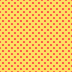 Vector seamless hand draw polka dot brush yellow pattern. Summer backgrounds of simple primitive with dots for textile design, for covers of notebooks and other