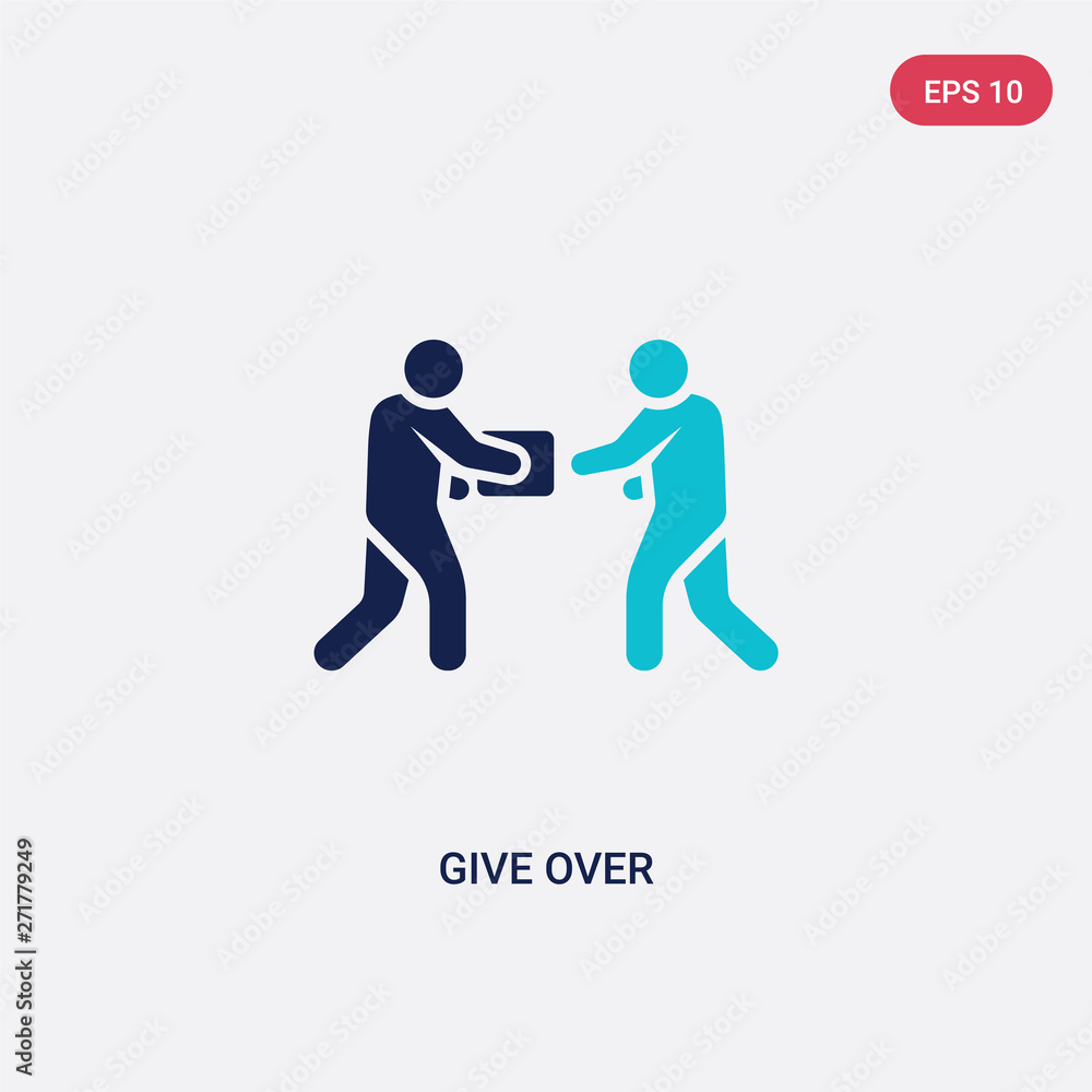 Poster two color give over vector icon from humans concept. isolated blue give over vector sign symbol can 