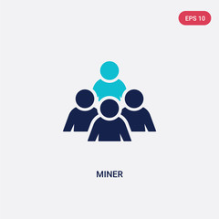 Fototapeta premium two color miner vector icon from humans concept. isolated blue miner vector sign symbol can be use for web, mobile and logo. eps 10