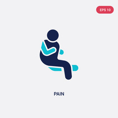 two color pain vector icon from humans concept. isolated blue pain vector sign symbol can be use for web, mobile and logo. eps 10