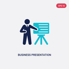 two color business presentation vector icon from humans concept. isolated blue business presentation vector sign symbol can be use for web, mobile and logo. eps 10
