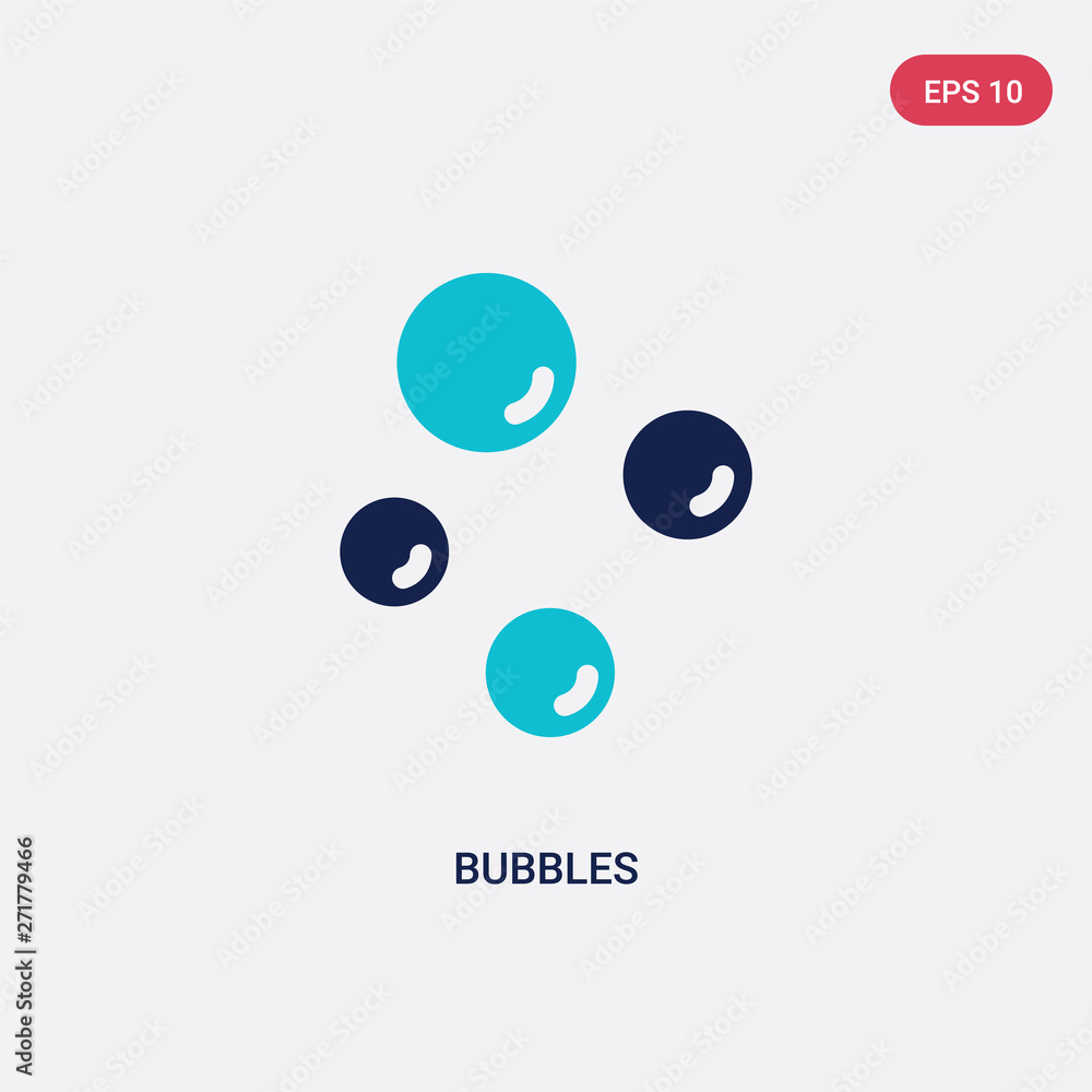 Poster two color bubbles vector icon from hygiene concept. isolated blue bubbles vector sign symbol can be 