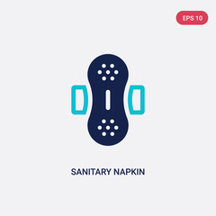 two color sanitary napkin vector icon from hygiene concept. isolated blue sanitary napkin vector sign symbol can be use for web, mobile and logo. eps 10
