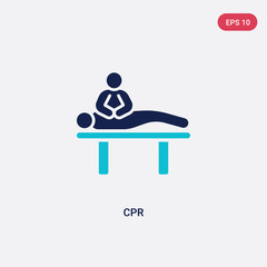 two color cpr vector icon from humans concept. isolated blue cpr vector sign symbol can be use for web, mobile and logo. eps 10