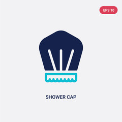 two color shower cap vector icon from hygiene concept. isolated blue shower cap vector sign symbol can be use for web, mobile and logo. eps 10