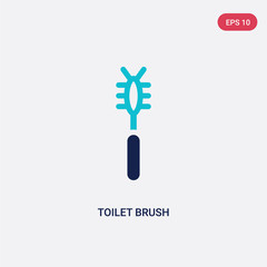 two color toilet brush vector icon from hygiene concept. isolated blue toilet brush vector sign symbol can be use for web, mobile and logo. eps 10