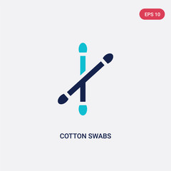 two color cotton swabs vector icon from hygiene concept. isolated blue cotton swabs vector sign symbol can be use for web, mobile and logo. eps 10