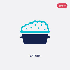 two color lather vector icon from hygiene concept. isolated blue lather vector sign symbol can be use for web, mobile and logo. eps 10