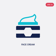 two color face cream vector icon from hygiene concept. isolated blue face cream vector sign symbol can be use for web, mobile and logo. eps 10