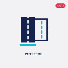 two color paper towel vector icon from hygiene concept. isolated blue paper towel vector sign symbol can be use for web, mobile and logo. eps 10