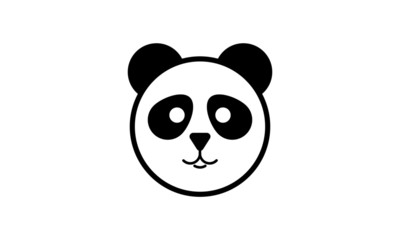 Vector Panda Icon. Round Line Animal Icon.