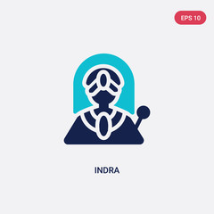 two color indra vector icon from india concept. isolated blue indra vector sign symbol can be use for web, mobile and logo. eps 10