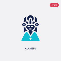 two color alamelu vector icon from india concept. isolated blue alamelu vector sign symbol can be use for web, mobile and logo. eps 10