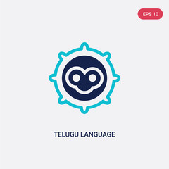 two color telugu language vector icon from india concept. isolated blue telugu language vector sign symbol can be use for web, mobile and logo. eps 10