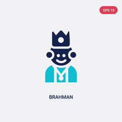 two color brahman vector icon from india concept. isolated blue brahman vector sign symbol can be use for web, mobile and logo. eps 10