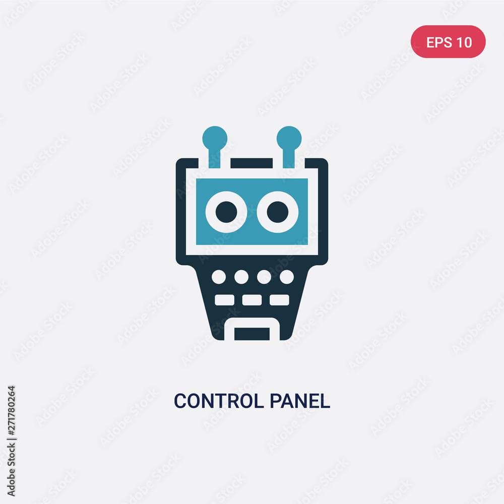 Poster two color control panel vector icon from industry concept. isolated blue control panel vector sign s