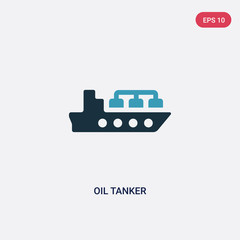 two color oil tanker vector icon from industry concept. isolated blue oil tanker vector sign symbol can be use for web, mobile and logo. eps 10