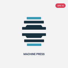 two color machine press vector icon from industry concept. isolated blue machine press vector sign symbol can be use for web, mobile and logo. eps 10