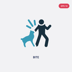 two color bite vector icon from insurance concept. isolated blue bite vector sign symbol can be use for web, mobile and logo. eps 10
