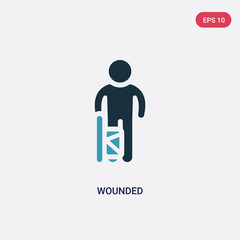 two color wounded vector icon from insurance concept. isolated blue wounded vector sign symbol can be use for web, mobile and logo. eps 10
