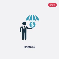 two color finances vector icon from insurance concept. isolated blue finances vector sign symbol can be use for web, mobile and logo. eps 10