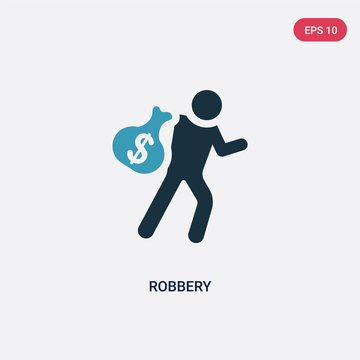 two color robbery vector icon from insurance concept. isolated blue robbery vector sign symbol can be use for web, mobile and logo. eps 10