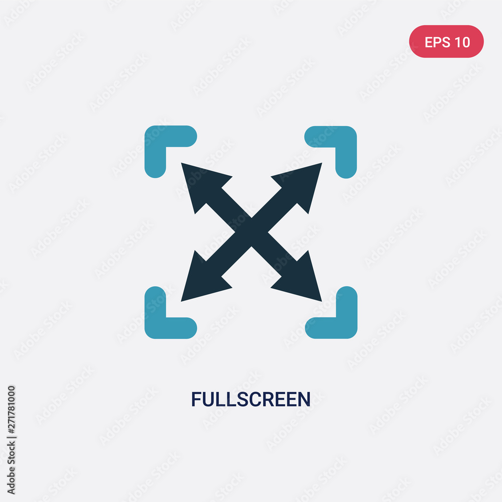 Poster two color fullscreen vector icon from interface concept. isolated blue fullscreen vector sign symbol