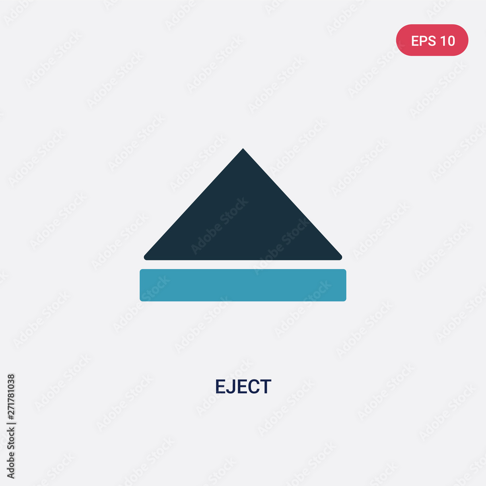 Poster two color eject vector icon from interface concept. isolated blue eject vector sign symbol can be us