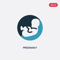 two color pregnancy vector icon from kid and baby concept. isolated blue pregnancy vector sign symbol can be use for web, mobile and logo. eps 10