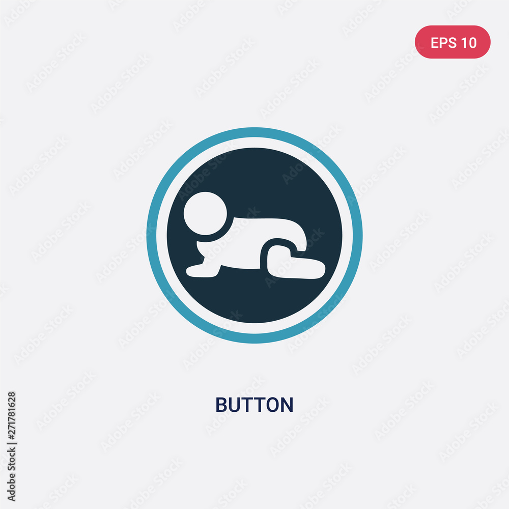 Poster two color button vector icon from kid and baby concept. isolated blue button vector sign symbol can 