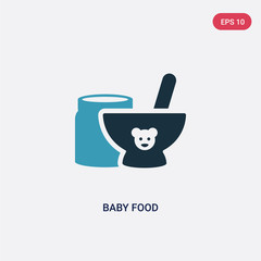 two color baby food vector icon from kid and baby concept. isolated blue baby food vector sign symbol can be use for web, mobile and logo. eps 10