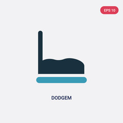 two color dodgem vector icon from kids and baby concept. isolated blue dodgem vector sign symbol can be use for web, mobile and logo. eps 10