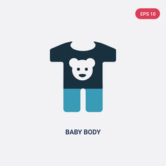 two color baby body vector icon from kids and baby concept. isolated blue baby body vector sign symbol can be use for web, mobile and logo. eps 10