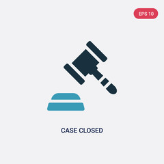 two color case closed vector icon from law and justice concept. isolated blue case closed vector sign symbol can be use for web, mobile and logo. eps 10