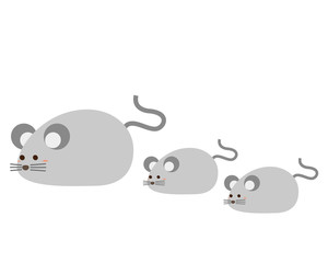 ねずみ　ねずみ年　2020年　年賀状　イラスト