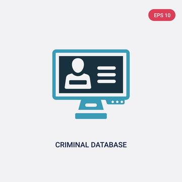 two color criminal database vector icon from law and justice concept. isolated blue criminal database vector sign symbol can be use for web, mobile and logo. eps 10